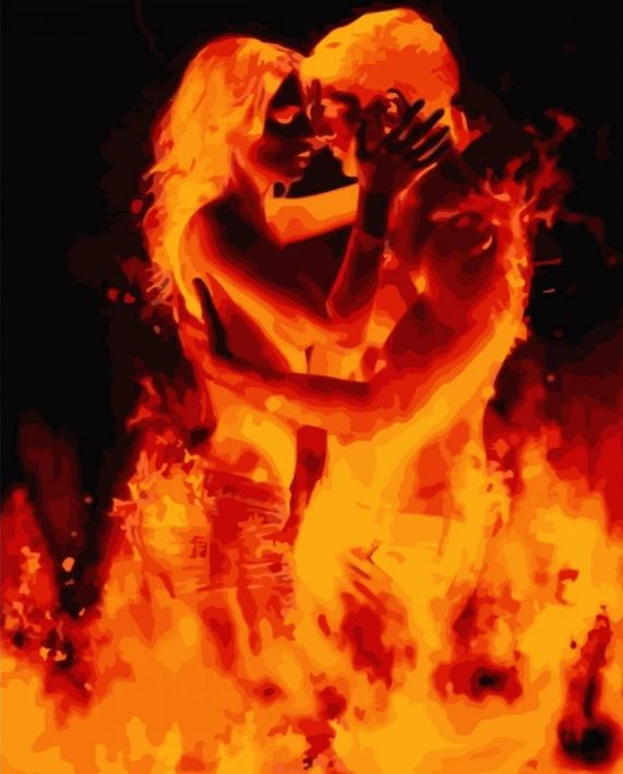 Картина за номерами Поцілунок у полум'ї
