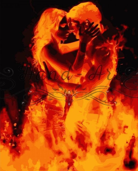 Картина за номерами Поцілунок у полум'ї