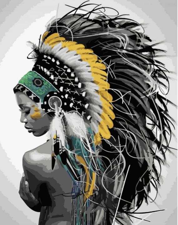 Картина за номерами Краса у пір'їнах