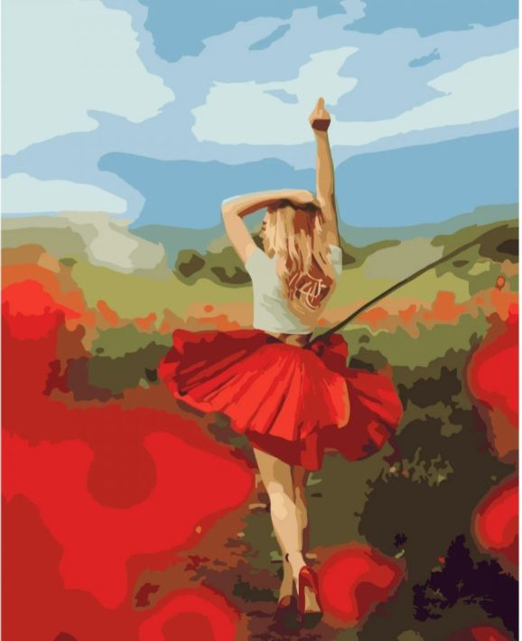 Картина за номерами Макова спідниця