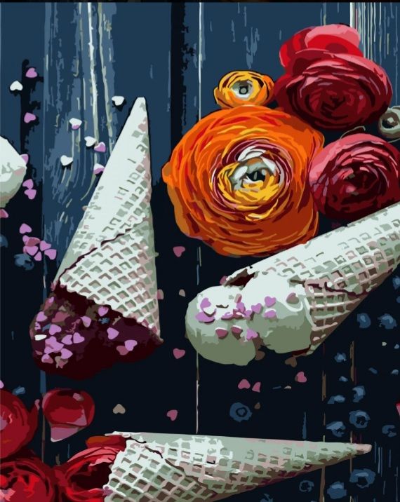 Картина за номерами Ріжки морозива