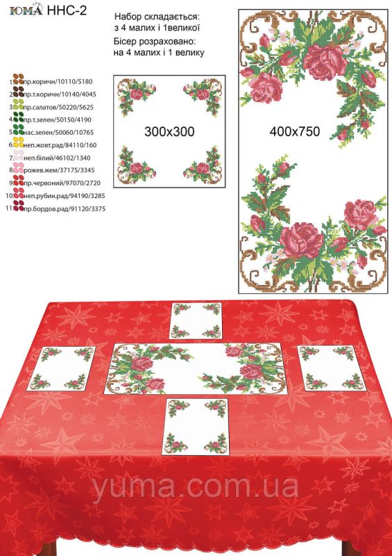 Набір настільних серветок для вишивки №2 Набір настільних серветок для вишивки №2