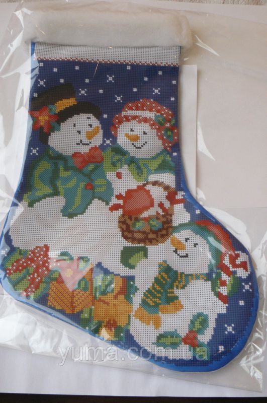 Пошитий новорічний чобіток для вишивки №6 Пошитий новорічний чобіток для вишивки №6