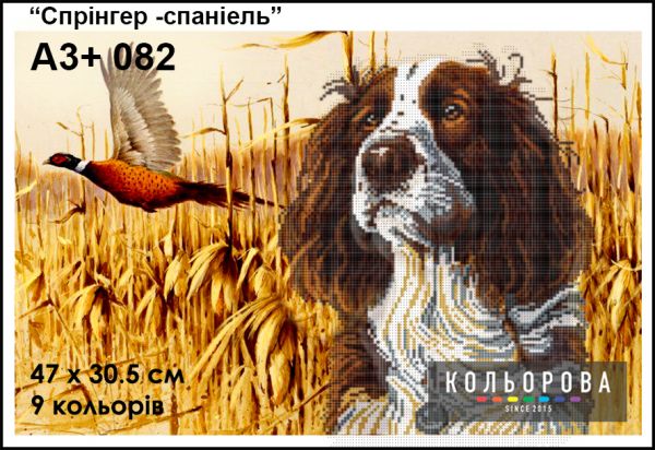 Схема для вишивки Спрінгер-спанієль Схема для вишивки Спрінгер-спанієль