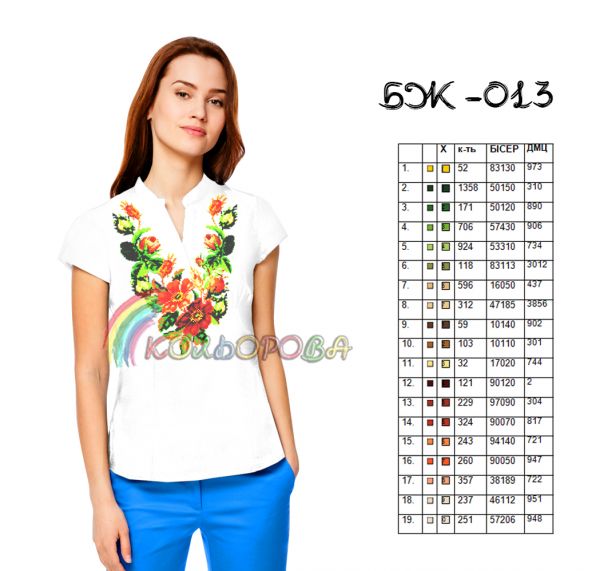 Блузка жіноча без рукавів №13 (заготовка не пошита)