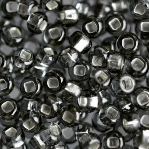 Бісер Чеський №47010 Прозорий сірий зі срібною серединкою