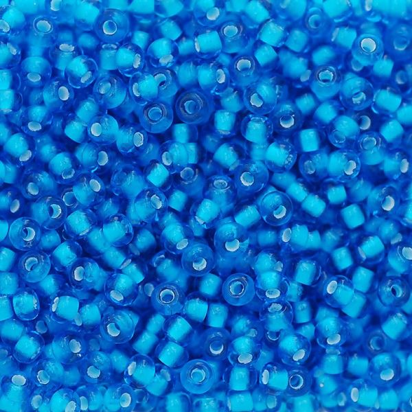 Бісер Чеський № 65156 Прозорий синій з білою серединкою