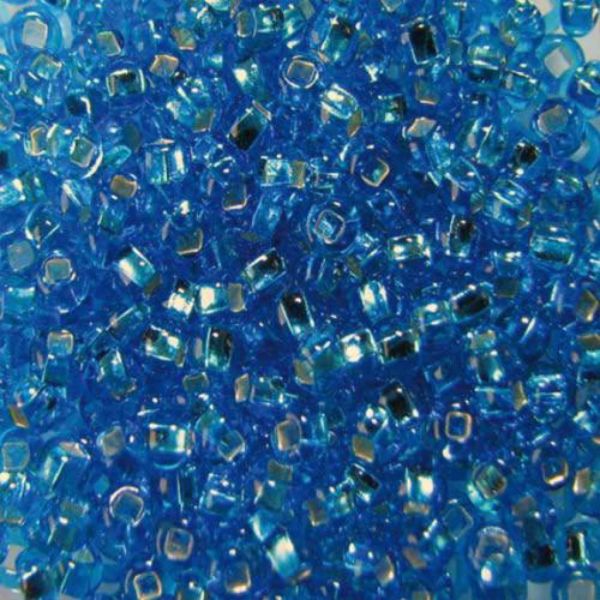 Бісер Чеський № 67150 Прозорий блакитний зі срібною серединкою