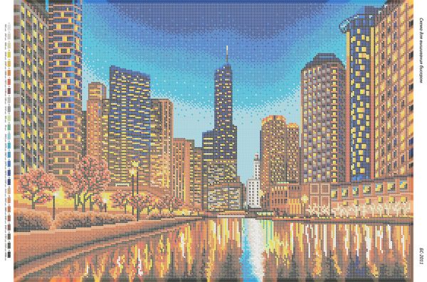 Схема для вишивки Нічне місто Схема для вишивки Нічне місто