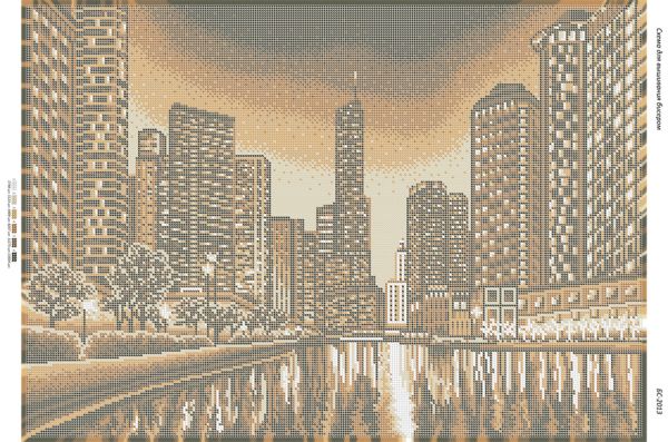 Схема для вишивкиНічне місто (золото) Схема для вишивкиНічне місто (золото)