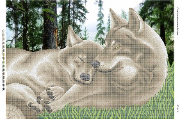 Схема для вишивки Пара вовків Схема для вишивки Пара вовків