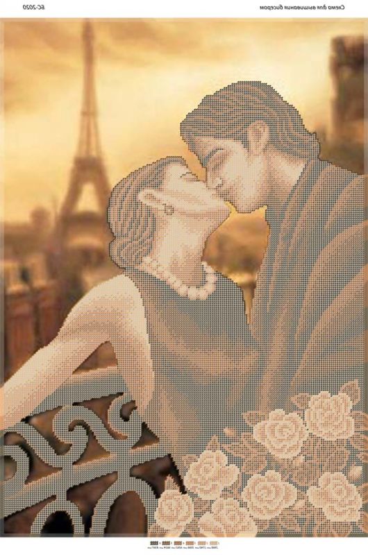 Схема для вишивки Поцілунок в Парижі Схема для вишивки Поцілунок в Парижі