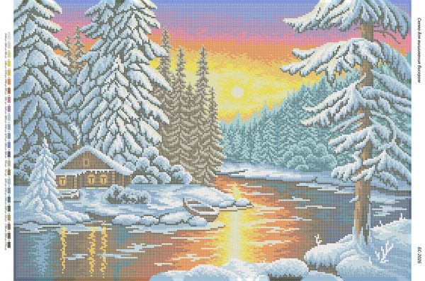 Схема для вишивки Зимовий пейзаж Схема для вишивки Зимовий пейзаж