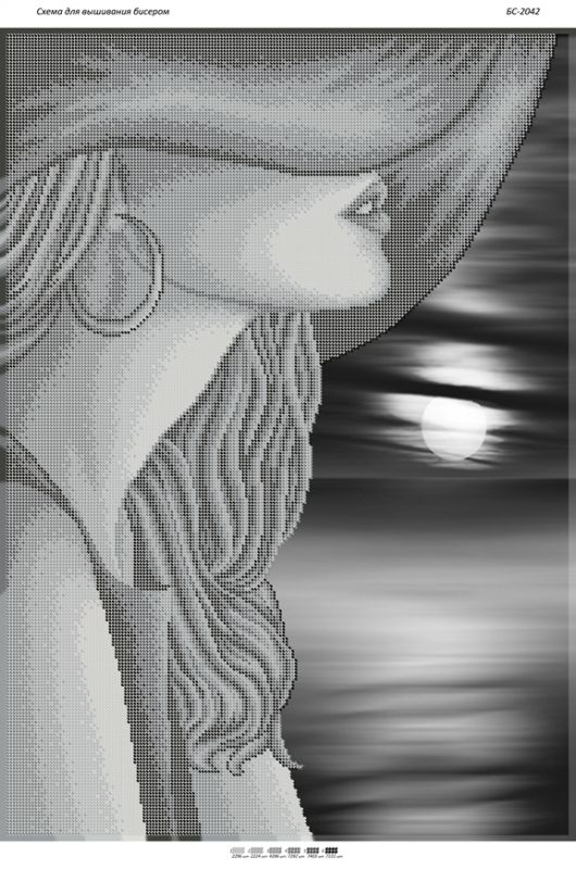 Схема для вишивки Дівчина в капелюсі Схема для вишивки Дівчина в капелюсі