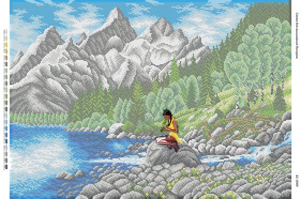 Схема для вишивки Пісня біля річки Схема для вишивки Пісня біля річки