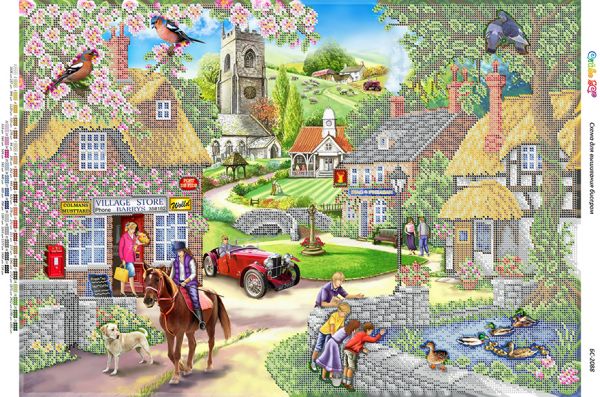 Схема для вишивки Весняний містечко Схема для вишивки Весняний містечко