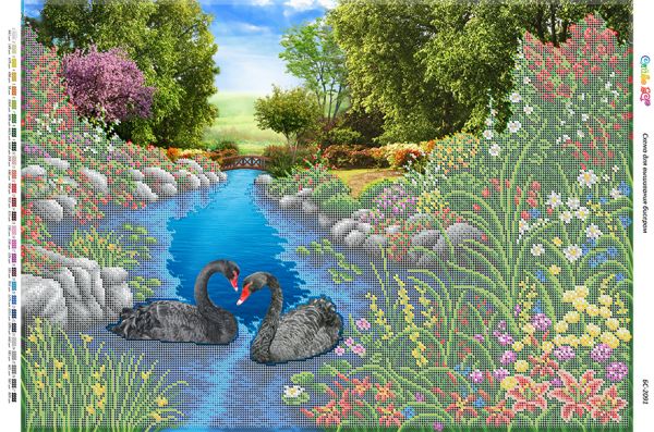 Схема для вишивки Чорні Лебеді Схема для вишивки Чорні Лебеді
