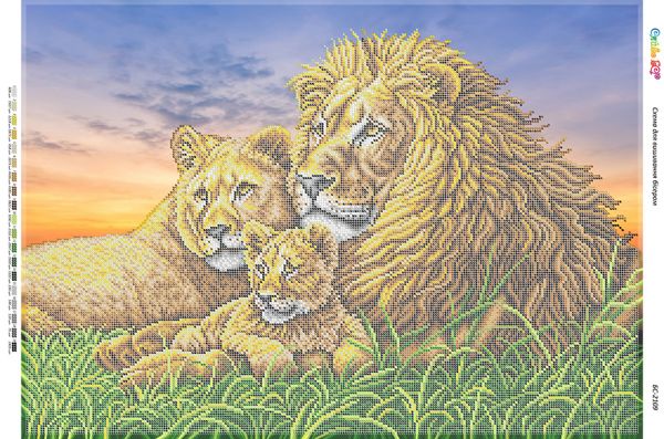 Схема для вишивки Родина левів ІІ (част. виш.) Схема для вишивки Родина левів ІІ (част. виш.)