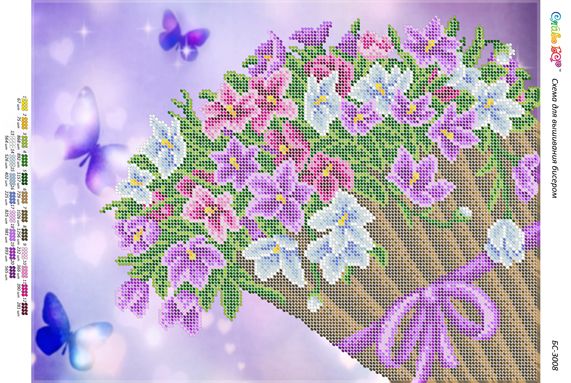 Схема для вишивки Кошик квітів Схема для вишивки Кошик квітів