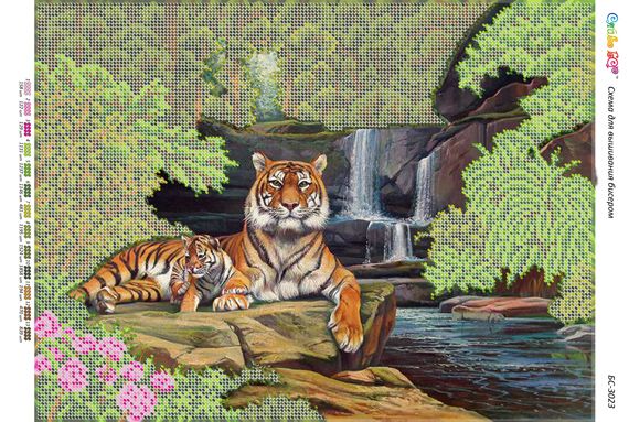 Схема для вишивки  Тигр Схема для вишивки  Тигр