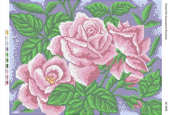 Схема для вишивки Троянди Схема для вишивки Троянди