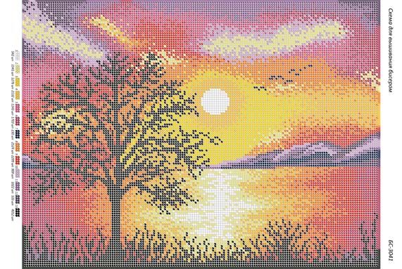 Схема для вишивки Осінній захід Схема для вишивки Осінній захід