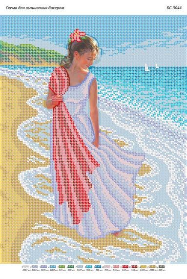 Схема для вишивки Дівчина  на березі моря Схема для вишивки Дівчина  на березі моря