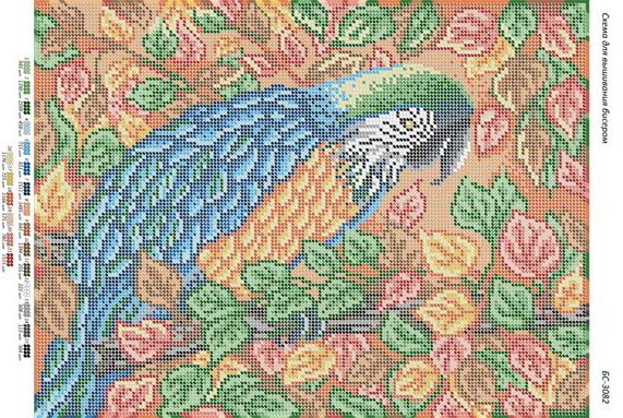 Схема для вишивки Папуга Схема для вишивки Папуга