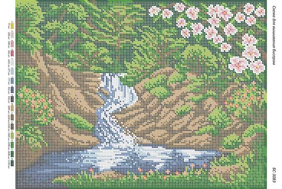 Схема для вишивки Лісовий водоспад Схема для вишивки Лісовий водоспад