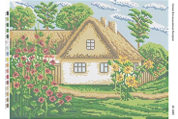 Схема для вишивки Будиночок в селі Схема для вишивки Будиночок в селі