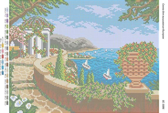 Схема для вишивки Альтанка біля моря Схема для вишивки Альтанка біля моря