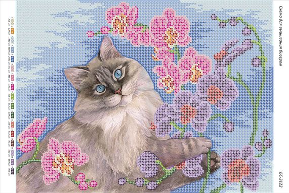 Схема для вишивки Кіт з копелюхом Схема для вишивки Кіт з копелюхом