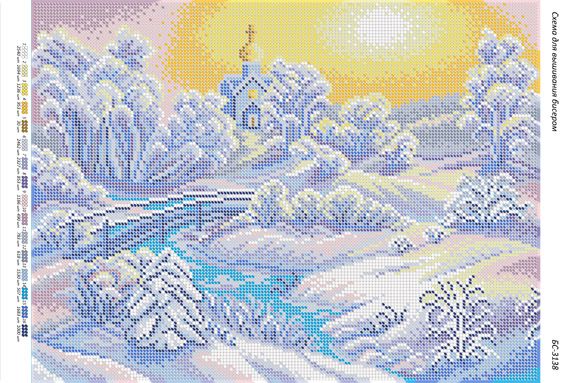 Схема для вишивки Пейзаж зима Схема для вишивки Пейзаж зима