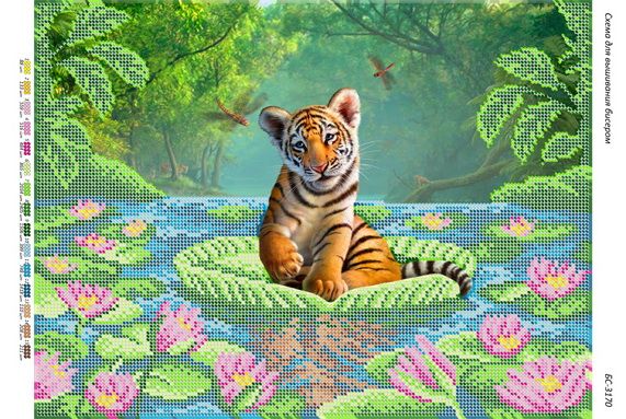 Схема для вишивки Тигреня на лататтю Схема для вишивки Тигреня на лататтю