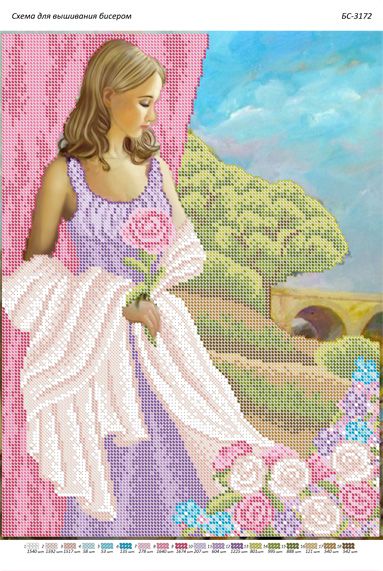 Схема для вишивки Дівчина з квітами Схема для вишивки Дівчина з квітами