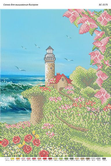 Схема для вишивки Пейзаж з маяком Схема для вишивки Пейзаж з маяком