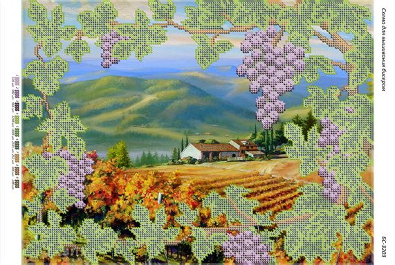 Схема для вишивки Виноградник Схема для вишивки Виноградник