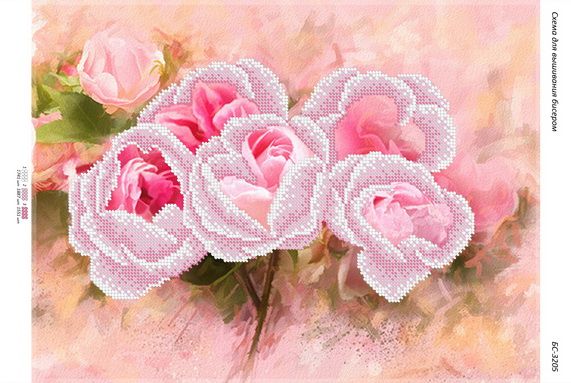 Схема для вишивки Рожеві  Троянди Схема для вишивки Рожеві  Троянди