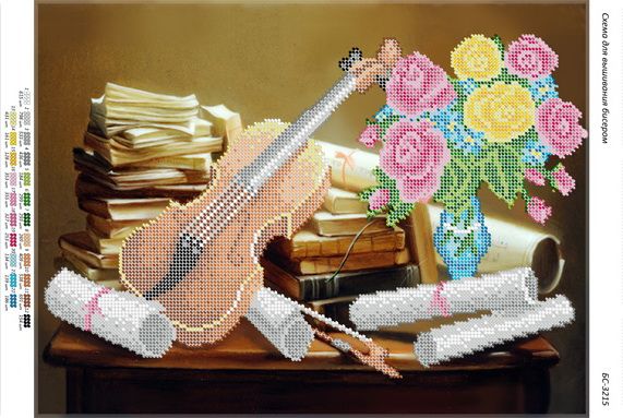 Схема для вишивки Натюрморт зі скрипкою Схема для вишивки Натюрморт зі скрипкою