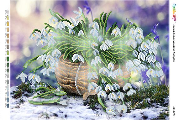 Схема для вишивки Кошик з пролісків Схема для вишивки Кошик з пролісків