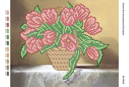 Схема для вишивки Натюрморт Тюльпани  (част. виш.) Схема для вишивки Натюрморт Тюльпани  (част. виш.)