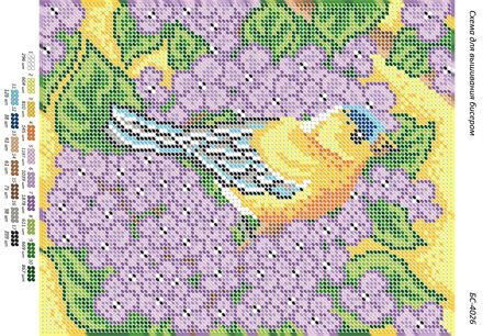 Схема для вишивки Бузок і Канарейка Схема для вишивки Бузок і Канарейка