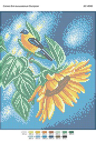 Схема для вишивки Синичка на соняшнику Схема для вишивки Синичка на соняшнику