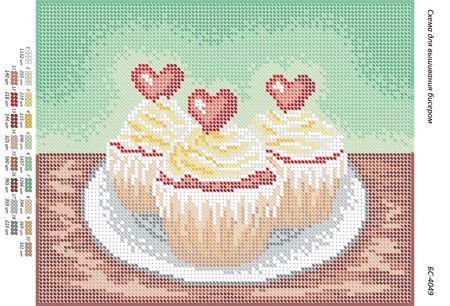 Схема для вишивки Тістечка з кремом Схема для вишивки Тістечка з кремом