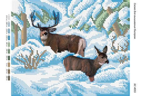 Схема для вишивки Олені взимку Схема для вишивки Олені взимку