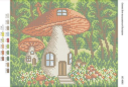 Схема для вишивки Будинок грибочок Схема для вишивки Будинок грибочок