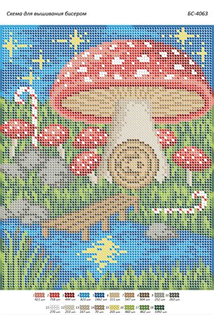 Схема для вишивки Будинок грибочок Схема для вишивки Будинок грибочок