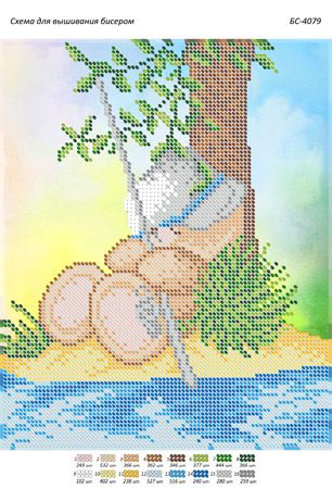 Схема для вишивки Мишка рибалка Схема для вишивки Мишка рибалка