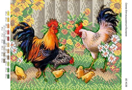 Схема для вишивки Півні Схема для вишивки Півні