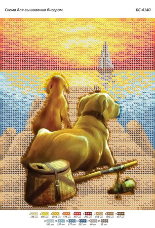 Схема для вишивки Собачки на причалі Схема для вишивки Собачки на причалі